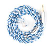 KBEAR Frost 6N 2-Strand Twisted-Pair 71-Core OCC Gold-Plated HiFi Earphone Upgrade IEM Cable Compatible with KZ ZS10/ZSN PRO X/Castor/ZAR/ZAX/AS24/AS16 PRO/ZAS (3.5mm-Without mic, Silver-Blue, QDC)