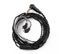 KBEAR KS1 IEM Cable Earbuds Cable, KBEAR CX01 OFC in Ear Monitor Headphone Extension Cords for CCZ DC01 Pro, DC02, DC03, MC02, KS2, Coffee Bean, Melody (3.5mm Plug, TFZ-Pins with Mic, Black, 1.2m)