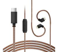 KBEAR KS1 IEM Cable, Type-C USB C Earbuds Cable, CCZ C02 OFC in Ear Monitor Headphone Extension Cords for CCZ DC01 Pro, DC02, DC03, MC02, KS2, Coffee Bean, BC01 Pro (TFZ-Pins with Mic, Brown, 1.2m)