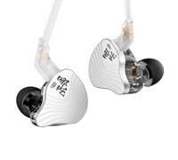 KBEAR NZ02 Gaming Earbuds, Metal Zinc Alloy Cover,10mm Dual-Magnet Driver in Ear Monitor,3D Surround Sound, Low Latency Wired Gaming Headset For PC/PS5/Switch/Mobile/FPS/Streaming(Silver, Without Mic)