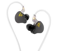 KBEAR NZ02 in Ear Monitor Wired Headphones, PU + PET Dual Magnetic Circuit Wired Gaming Earbuds, 3D Sound iems for Gaming IEM Earbuds for Musicians/Game/Voice Calls, Non-Detachable (Black, No Mic)