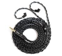 KBEAR ST12 Recessed 2Pin IEM Cable, in Ear Monitor Replacement Earphone Cable, 8 Core 4N OFC Silver-plated Headphone Extension Wire for KZ ZS10 PRO/ZSN PRO X/CCA CRA Earbuds Wired (Dark, 2PIN-C 3.5MM)