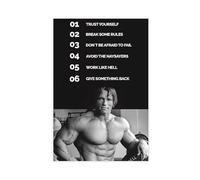 KBECNAU 6 Rules of Success Arnold Schwarzenegger Motivation Poster Canvas Poster Bedroom Decor Landscape Office Room Decor Gift 12x18inch(30x45cm)