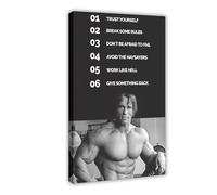 KBECNAU 6 Rules of Success Arnold Schwarzenegger Motivation Poster Canvas Poster Bedroom Decor Landscape Office Room Decor Gift 24x36inch(60x90cm)