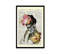 KBECNAU Frida Kahlo Vintage Dictionary Art Canvas Poster Wall Art Decor Print Picture Paintings for Living Room Bedroom Decoration 12x18inch(30x45cm)