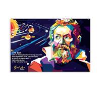 KBECNAU Galileo Galilei Art Poster Canvas Poster Bedroom Decor Landscape Office Room Decor Gift 08x12inch(20x30cm)