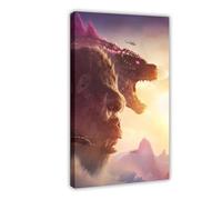 KBECNAU Godzilla Vs. Kong Poster (1) Canvas Poster Wall Art Decor Print Picture Paintings for Living Room Bedroom Decoration 24x36inch(60x90cm)