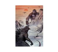 KBECNAU Godzilla Vs. Kong Vintage Poster Canvas Poster Wall Art Decor Print Picture Paintings for Living Room Bedroom Decoration 16x24inch(40x60cm)