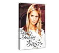 KBECNAU Sarah Michelle Gellar TV Series Buffy The Vampire Slayer Cover Canvas Poster Bedroom Decor Landscape Office Room Decor Gift 24x36inch(60x90cm)