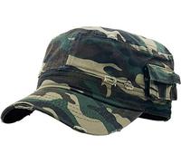 KBETHOS Cadet Army Cap Basic Everyday Military Style Hat (Now with STASH Pocket Version Available), Camo Vintage with Pocket, XL