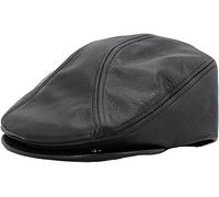 KBETHOS Gatsby Ivy Collection Classic Newsboy Cabbie Applejack Leather Hats Caps, Black, M