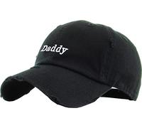 KBETHOS KBSV-083V BLK Daddy Dad Hat Vintage Distressed Baseball Cap Polo Style Adjustable