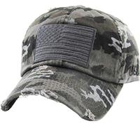 KBETHOS KBVT-209 BLK-CAM Tactical Operator with USA Flag Patch US Army Military Baseball Cap (Adjustable, (209) Black Camo)
