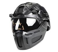 KBFLWBF Airsoft Helmet Set Fast Helmet with Tactical Mask Helmets Cover and 90°Adjustable Visor Outdoor Tactical Gear for Hunting Paintball CBQ CS Game A