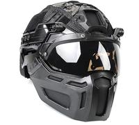 KBFLWBF Tactical FAST Helmet Set Adjustable Airsoft Helmet with Mask Helmets Cover and Goggles Lightweight Outdoor Tactical Gear for Paintball CS Hunting Airsoft Training A