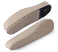 KBH Car Seat Armrest Cover for Honda CRV CR-V 2010 2011, Arm Rest Cover Replacement 1 Pair, Vinyl Leather Interior Accessories, Anti-Scratch, Beige Tan