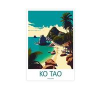 KBHJAOG Ko Tao Travel Art Thailand Travel Gift Canvas Poster Bedroom Decor Landscape Office Room Decor Gift 24x36inch(60x90cm)