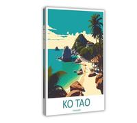KBHJAOG Ko Tao Travel Art Thailand Travel Gift Canvas Poster Wall Art Decor Print Picture Paintings for Living Room Bedroom Decoration 12x18inch(30x45cm)