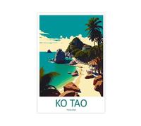 KBHJAOG Ko Tao Travel Art Thailand Travel Gift Canvas Poster Wall Art Decor Print Picture Paintings for Living Room Bedroom Decoration 16x24inch(40x60cm)