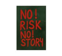 KBHJAOG No Risk No Story Poster - Bold Red Retro Typography Canvas Poster Wall Art Decor Print Picture Paintings for Living Room Bedroom Decoration 20x30inch(50x75cm)
