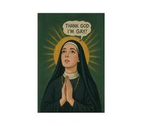 KBHJAOG Thank God I'm Gay Poster Canvas Poster Bedroom Decor Landscape Office Room Decor Gift 16x24inch(40x60cm)