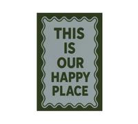 KBHJAOG This Is Our Happy Place - Retro Green Blue Quote Canvas Poster Bedroom Decor Landscape Office Room Decor Gift 12x18inch(30x45cm)