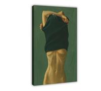 KBHJAOG Undressing Moment - Feminine Nude Body Art Canvas Poster Bedroom Decor Landscape Office Room Decor Gift 16x24inch(40x60cm)