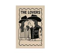 KBHJAOG Western Lovers - Queer Cowgirl Tarot Style Art Canvas Poster Wall Art Decor Print Picture Paintings for Living Room Bedroom Decoration 08x12inch(20x30cm)