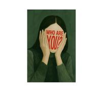 KBHJAOG Who Are You_ - Conceptual Surreal Typography Art Canvas Poster Bedroom Decor Landscape Office Room Decor Gift 24x36inch(60x90cm)