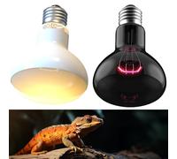 KBIBCK 2 Pack 50W Reptile Heat Lamp Bulbs, E27 Daylight & Nightlight Basking Spot Light, Tortoise Heat Lamp Bulb, UVA Heat Bulb for Reptiles, Tortoise, Bearded Dragon, Snakes, Lizards