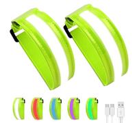 KBIBCK 2Pcs LED Armband for Running, Rechargeable Reflective Bands, Adjustable Light Up Wristbands,Jogging Armband Lights, High Visibility Light Up Band for Runners Bikers Walkers (5 Colors & 3 Modes)