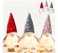 KBIBCK 3PCS Light Up Gonks Christmas Decoration, Handmade Swedish Santa Gnomes With Light, Gonk Elf Christmas for Indoor Decoration Holiday Home Decor Gifts