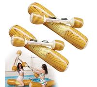 KBIBCK 4 PCS Inflatable Floating Row Toy, Inflatable Battle Logs, Rafts Float Toys with inflatable Sticks, Package Inflatable Floating Water Toys, Water Sports Games Log Rafts to Float Toys for Adult