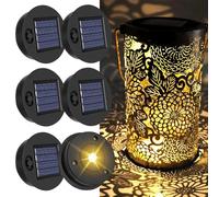 KBIBCK 6 Pcs Solar Light Replacement Top, Replacement Solar Panels for Garden Lights, LED Solars Replacements Top Unit, IP44 Replacements Solars Panels for Outdoor Hanging Lanterns DIY Lights (8.5 cm)