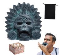 KBIBCK Aztec Death Whistle Screaming Aztec Death Whistle Authentic Human Sounding Screams Aztec War Whistle with Drawstring Bag Festival of the Dead Gifts
