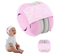 KBIBCK Baby Ear Defenders, 2 in 1 Baby Ear Muffs Noise Protection, Toddler Hearing Protection, Adjustable Babys Headphones with Stretchy Band, 0-36 Months Infant Noise Cancelling Defenders (Pink)