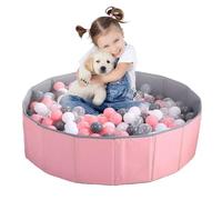 KBIBCK Ball Pit, Foldable Baby Ball Pit, 80 CM Kids BallPit for Children Girls Boys, Nursery Baby Playpen, Portable BabyRound Ocean BallPool for Dogs Cats Indoor Outdoor, Balls Not Included (Pink)