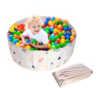 KBIBCK Ball Pit, Foldable Baby Ball Pit, 80 CM Kids BallPit for Children Girls Boys, Nursery Babys Playpen, Portable Baby Round Ocean Balls Pool for Dog Cat Indoor Outdoor, Balls Not Included (Beige)