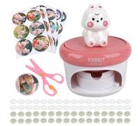 KBIBCK Button Maker Machine 60mm/2.36in, Badge Making Kit, Badge Maker Machine with 32 Badges/72 Patterns, Installation-Free, DIY Round PinMaker Kit for Kids School Projects