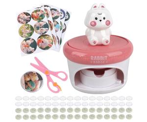 KBIBCK Button Maker Machine 60mm/2.36in, Badge Making Kit, Badge Maker Machine with 32 Badges/72 Patterns, Installation-Free, DIY Round PinMaker Kit for Kids School Projects