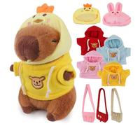 KBIBCK Capybara Plush with 10 PCS Clothes &Accessories, 25cm Capybara Stuffed Animal, Cute CapybaraTeddy, Capybaras Plush Soft Toy,Dress Up Capybaras Stuffed Animal PlushToy Gift for Kids Boy Girl (Y)
