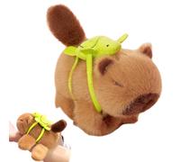 KBIBCK Capybara Slap Bracelet, 15cm Capybara Plush Slap Bracelet Wagging Its Tail, PlushSlap Bands Carrying a Turtle Backpack,Capybaras Plushs Toy Snap Bracelets,Capybaras Wrist Strap for Boys Girls