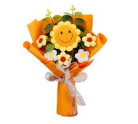 KBIBCK Crochet Flowers, Handmade Crochet Flowers, Artificial Flower Sunflower Knitted Flower Bouquet for Mother's Day, Birthday, Valentine's Day, Anniversary, Wedding Graduation Bouquet(Yellow)