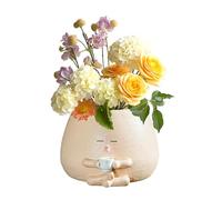 KBIBCK Cute Plant Pot, Face Plant Pot with Drinking Tea Posture, Funny PlantPot, Succulent PlantPot with Drainage Hole, Flower Pots Creative Face Planter for Home Decoration, Unique Plant Lover Gift