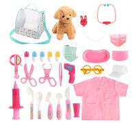 KBIBCK Doctors Set for Kids, Kids Pet Vet Care Play Set with Plush Dog, Doctor Costume, Medical Bag ,Simulation Stethoscope,Toddlers Vet Set, Pet Doctor Pretend Play Kit for 3-6 Years Boys and Girls