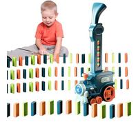 KBIBCK Domino Toys Set with 100 Pieces Domino Auto Train with Light and Sound, Automatic Educational Toy for Girls Boys Adults (C)