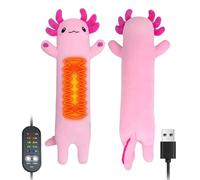 KBIBCK Electric Heat Pad for Period, 50 cm Axolotl Plush Pillow, Long Hugging Pillows Fluffy Toys, Menstrual Heating Heated Pad USB Powered, Axolotl Plush Animal Soft Plushie for Women Kids Girls Mum