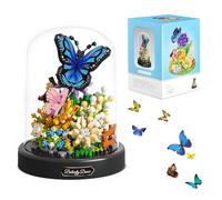 KBIBCK Flower Bouquet Building Kit, Butterfly Flower Bouquet Micro Mini Building Set, Mini Building Blocks Flower Bouquets, Botanical Collection FlowerBouquet Décor with Dust Cover Gift for Women Mom