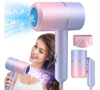 KBIBCK Foldable Travel Hair Dryer,Fast Drying Ionic Hairdryer with Heating and Cool Button,Lightweight Travel Hairdryer with Concentrator, Small Hair Dryer for Women Men Home