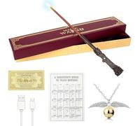 KBIBCK H-arry P-otter Wand, 35CM Harry Light Up Wand, USB Charging Glow Wands HPotter, Magic Harry Wands in Gift Box with Spell Chart, Station Ticket and Necklace